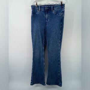 aerie 2022 Cotton Blend Elastic Waist Blue Denim Bootcut Jeans S